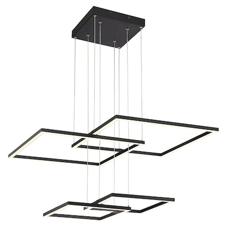 Access Lighting Squared, LED Pendant, Black Finish, Acrylic Lens Acrylic 63968LEDD-BL/ACR